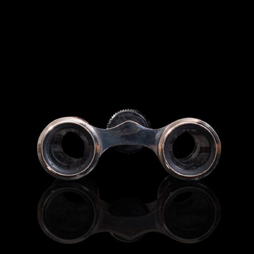 fig 2. Pair of Antique Opera Glasses, English, Leather, Theatre Binocular, Edwardian