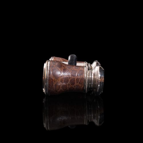 fig 4. Pair of Antique Opera Glasses, English, Leather, Theatre Binocular, Edwardian