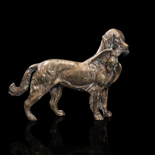 fig 1. Antique Retriever Statue, English, Brass, Decorative, Dog Ornament, Victorian