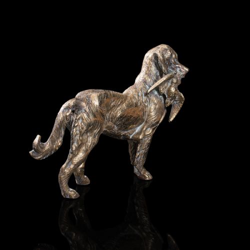 fig 2. Antique Retriever Statue, English, Brass, Decorative, Dog Ornament, Victorian