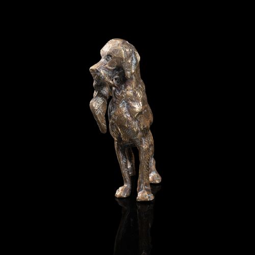 fig 3. Antique Retriever Statue, English, Brass, Decorative, Dog Ornament, Victorian
