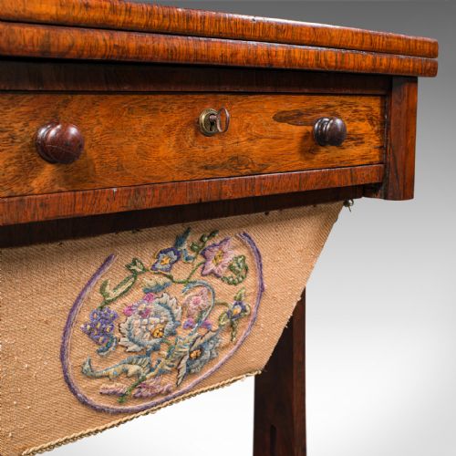 ANTIQUE FOLD OVER GAMES TABLE ENGLISH ROSEWOOD CHESS CARDS REGENCY C1820 - ADDITIONAL PHOTO 9