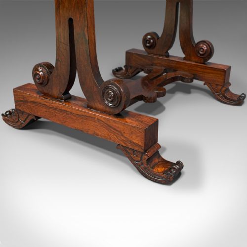 ANTIQUE FOLD OVER GAMES TABLE ENGLISH ROSEWOOD CHESS CARDS REGENCY C1820 - ADDITIONAL PHOTO 11