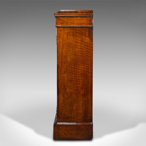 fig 3. Antique Display Bookcase, English, Walnut, Boxwood, Empire, Cabinet, Regency