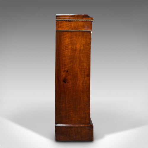fig 4. Antique Display Bookcase, English, Walnut, Boxwood, Empire, Cabinet, Regency