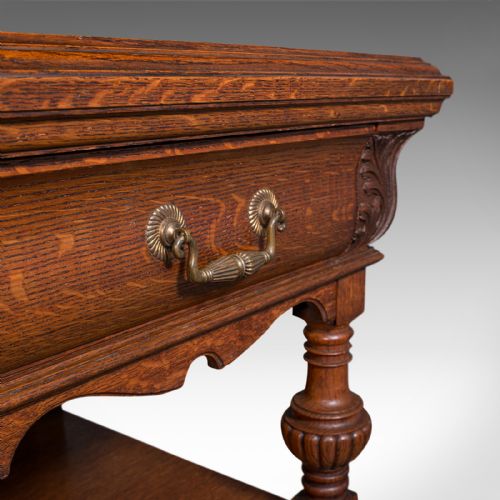 fig 7. Large Antique Dresser Base, Scottish, Oak, Buffet, Server, Late Victorian, 1880