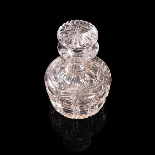 fig 2. Pair, Antique Sherry Decanters, English, Glass, Spirit, Liquor Flask, Edwardian