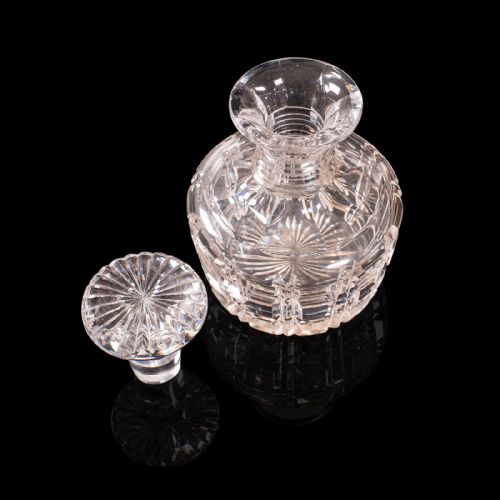 fig 3. Pair, Antique Sherry Decanters, English, Glass, Spirit, Liquor Flask, Edwardian