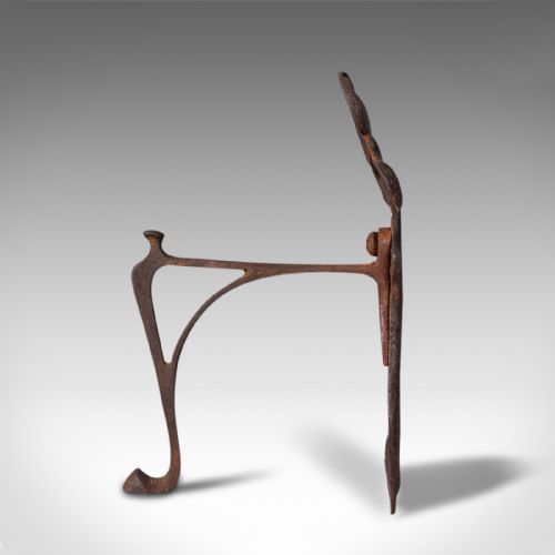 fig 2. Pair Of Antique Andirons, French, Iron, Fire Dogs, Tool Rest, Art Nouveau, 1900