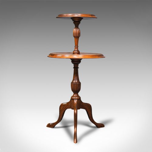 fig 3. Antique Two Tier Table, English, Mahogany, Afternoon Tea, Cake Stand, Edwardian