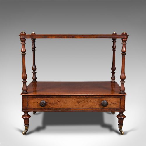 fig 1. Antique Two Tier Side Table, Mahogany, Regency