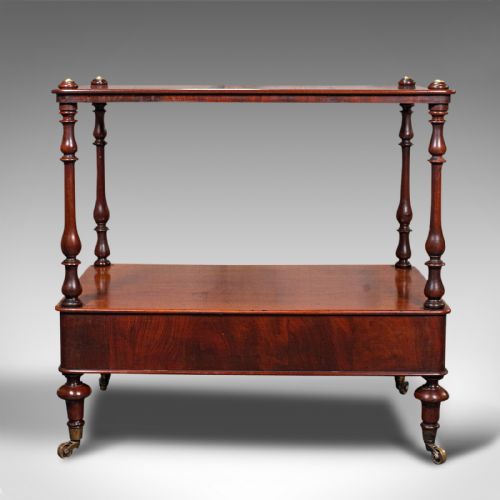 fig 4. Antique Two Tier Side Table, Mahogany, Regency