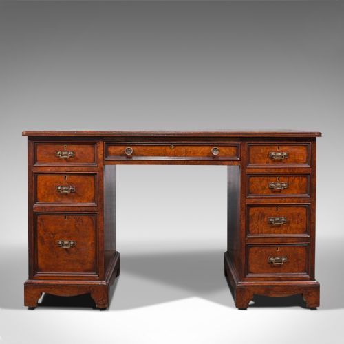 fig 1. Antique Morning Room Desk, English, Walnut, Victorian, Circa 1880