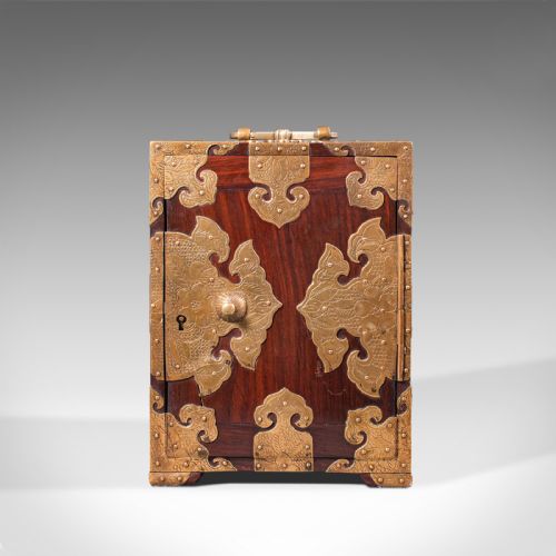 ANTIQUE COLLECTOR'S BOX CHINESE ROSEWOOD DECORATIVE SPECIMEN CASE CIRCA 1920 - ADDITIONAL PHOTO 3