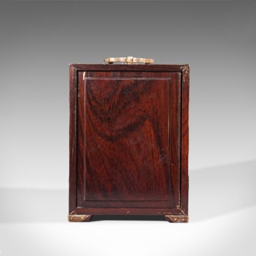 ANTIQUE COLLECTOR'S BOX CHINESE ROSEWOOD DECORATIVE SPECIMEN CASE CIRCA 1920 - ADDITIONAL PHOTO 5