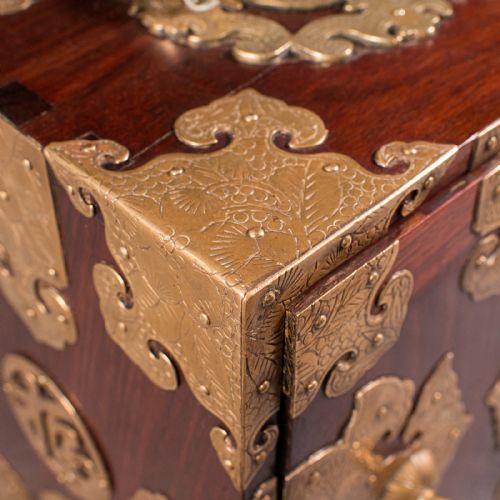 ANTIQUE COLLECTOR'S BOX CHINESE ROSEWOOD DECORATIVE SPECIMEN CASE CIRCA 1920 - ADDITIONAL PHOTO 8