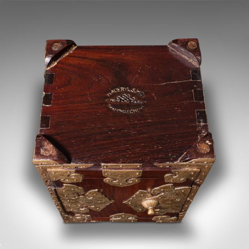 ANTIQUE COLLECTOR'S BOX CHINESE ROSEWOOD DECORATIVE SPECIMEN CASE CIRCA 1920 - ADDITIONAL PHOTO 11