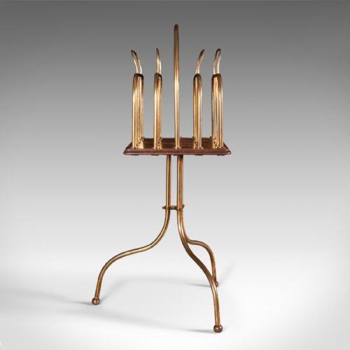 fig 2. Antique Newspaper Rack, French, Oak, Magazine, Music Stand, Victorian, C.1900