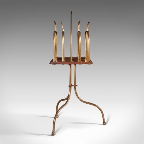 fig 3. Antique Newspaper Rack, French, Oak, Magazine, Music Stand, Victorian, C.1900
