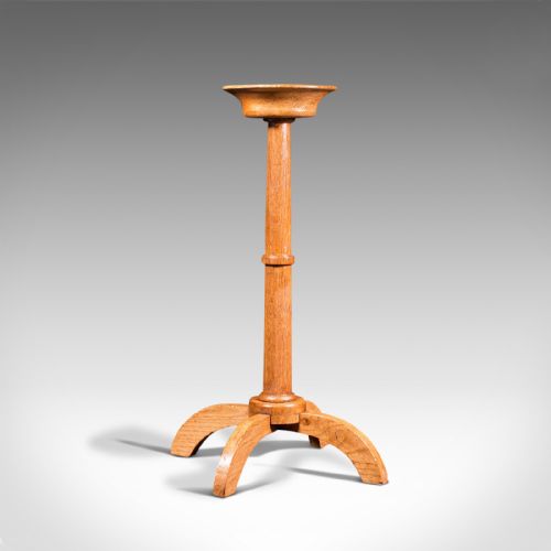 Antique Torchere, English, Oak, Candle Stand, Cotswold School, Arts and Crafts