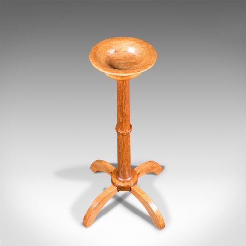 fig 4. Antique Torchere, English, Oak, Candle Stand, Cotswold School, Arts And Crafts