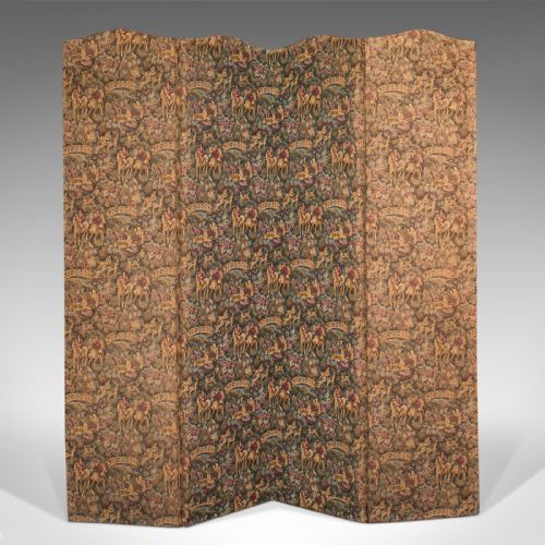fig 3. Antique Privacy Screen, French, Needlepoint, Room Divider, Victorian, Circa 1900