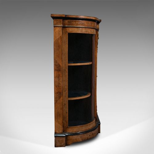 fig 4. Antique Credenza, English, Burr Walnut, Sideboard, Display Cabinet, Regency