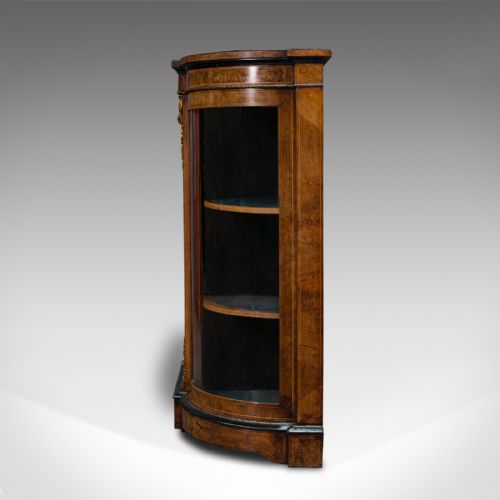 fig 5. Antique Credenza, English, Burr Walnut, Sideboard, Display Cabinet, Regency