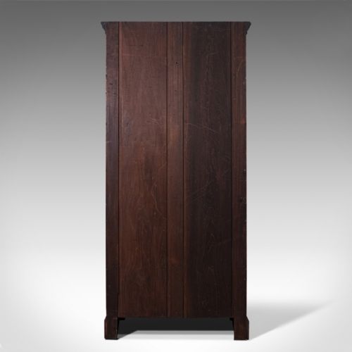 fig 5. Antique Wardrobe, English, Pitch Pine, Closet, Dressing Mirror, Victorian, 1900