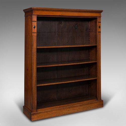 Antique Set of Bookshelves, English, Walnut, Open Bookcase, Victorian, C.1880