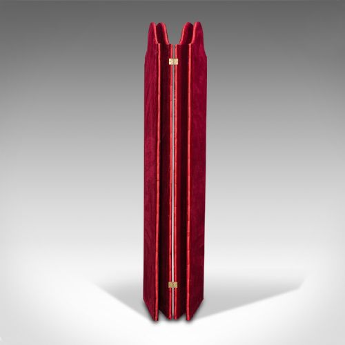 fig 3. Tall Antique Room Divider, English, Velvet, Boudoir, Privacy Screen, Edwardian