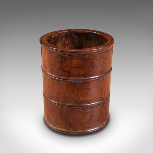 Small Antique Treen, English, Walnut, Artist's Brush Pot, Desk Tidy, Victorian