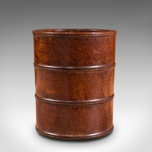 fig 1. Small Antique Treen, English, Walnut, Artist's Brush Pot, Desk Tidy, Victorian