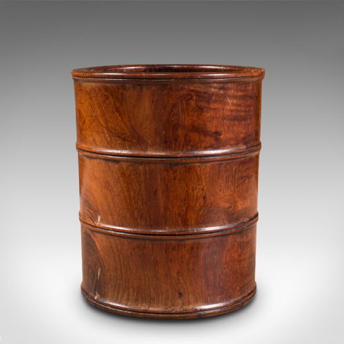 fig 2. Small Antique Treen, English, Walnut, Artist's Brush Pot, Desk Tidy, Victorian