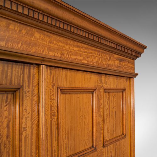 fig 4. Antique Master Bedroom Wardrobe, Satinwood, Cupboard, Maple And Co, Edwardian