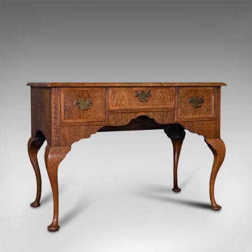 Antique Writing Desk, English, Burr Walnut, Oak, Georgian, C.1800