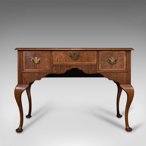 fig 1. Antique Writing Desk, English, Burr Walnut, Oak, Georgian, C.1800