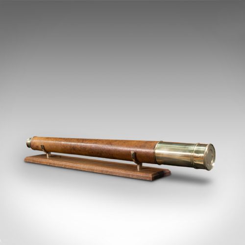 fig 1. Antique Terrestrial Telescope, English, Single Draw Refractor, NSL, Victorian