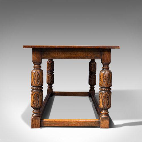 fig 2. Antique Refectory Table, English, Oak, Dining, Jacobean Revival, Edwardian, 1910