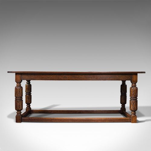fig 3. Antique Refectory Table, English, Oak, Dining, Jacobean Revival, Edwardian, 1910
