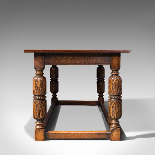 fig 4. Antique Refectory Table, English, Oak, Dining, Jacobean Revival, Edwardian, 1910
