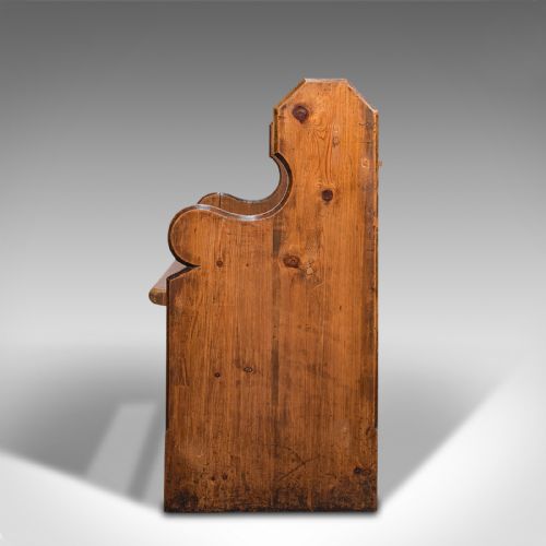 fig 4. Antique Love Seat, English, Pine, Hallway Bench, Pew, Ecclesiastic, Victorian