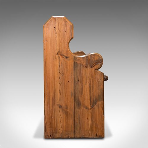 fig 3. Antique Hallway Bench, English, Pine, Reception, Pew, Ecclesiastic, Victorian