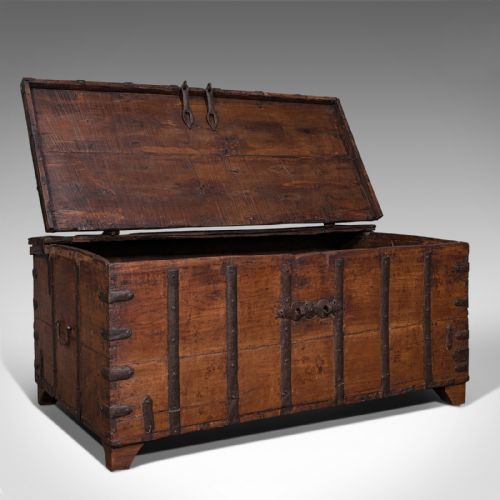 Antique Merchant's Chest, Oriental, Solid Teak, Trunk, William Iii, Circa 1700