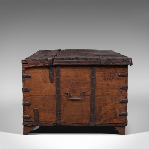 fig 3. Antique Merchant's Chest, Oriental, Solid Teak, Trunk, William III, Circa 1700