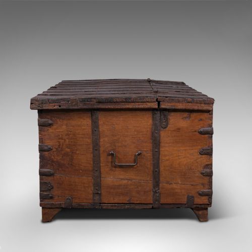 fig 4. Antique Merchant's Chest, Oriental, Solid Teak, Trunk, William III, Circa 1700