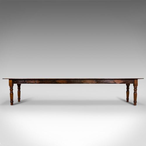 fig 3. Very Large 13' Antique Dining Table, English, Pine, Country House, Victorian