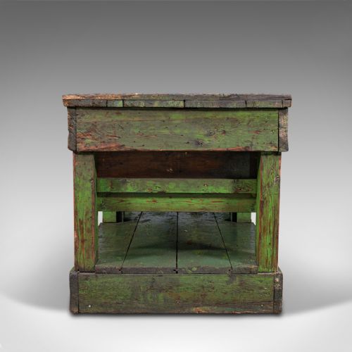fig 4. Large Antique Industrial Mill Table, English, Pine, Kitchen Island, Victorian