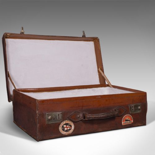fig 1. Antique Gentleman's Suitcase, English, Leather, Case, Travel, Edwardian, C.1910