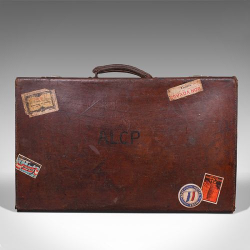 fig 2. Antique Gentleman's Suitcase, English, Leather, Case, Travel, Edwardian, C.1910